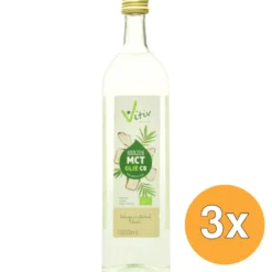 3x Vitiv Mct Olie C8 Coconut Pure 99% Caprylic Acid (1000 ml)