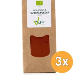 3x Vitiv Paprika Poeder Scherp Bio (50 gr)