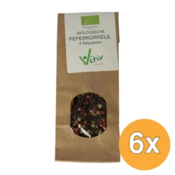 6x Vitiv Peperkorrels 4 Seizoenen Bio (40 gr)