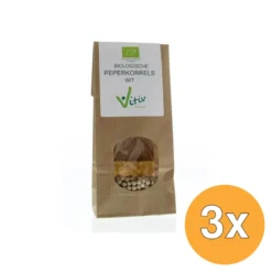 3x Vitiv Peperkorrels Wit Bio (40 gr)