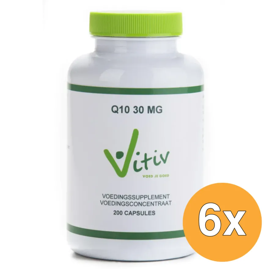6x Vitiv Q10 30 Mg (200 capsules)
