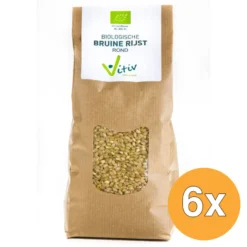 6x Vitiv Rijst Bruin Rond Bio (1000 gr)