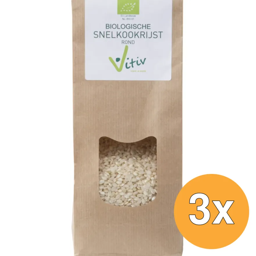 3x Vitiv Snelkookrijst Bio (500 gr)