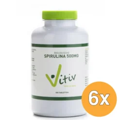 6x Vitiv Spirulina 500 Mg Bio (500 tabletten)