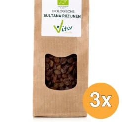 3x Vitiv Sultana Rozijnen Bio (500 gr)