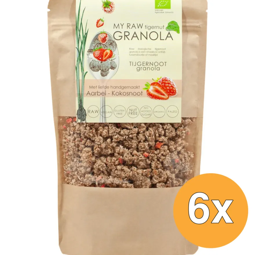 6x Vitiv Tijgernootgranola Aardbei/Kokosnoot Bio (230 gr)
