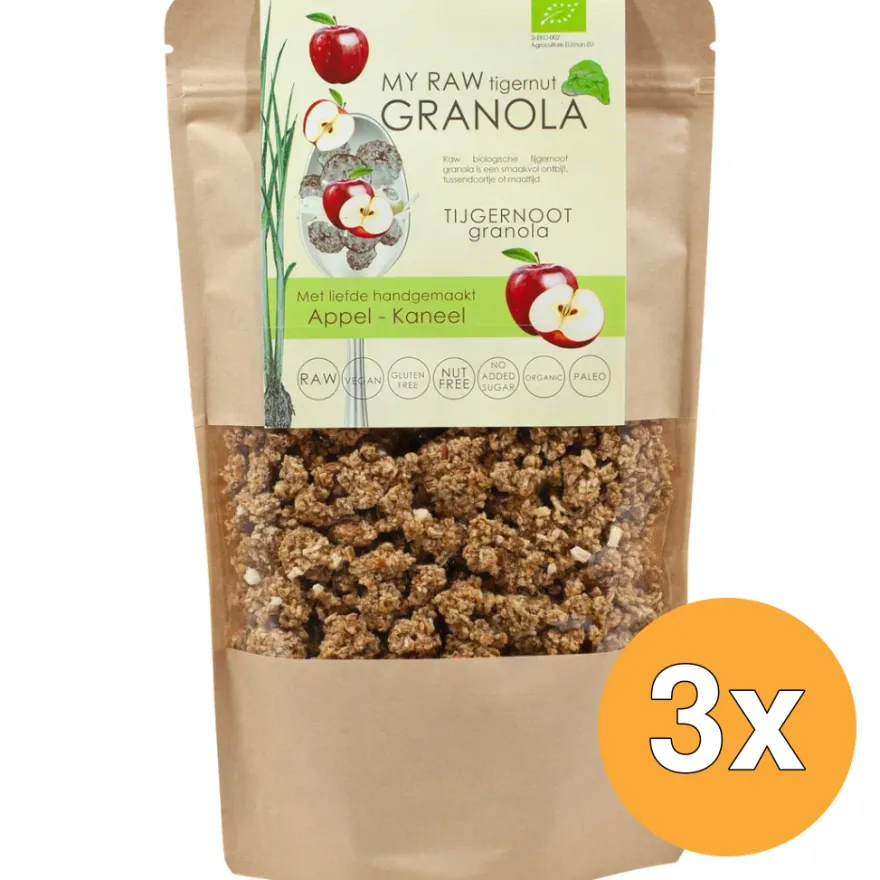 3x Vitiv Tijgernootgranola Appel Kaneel Bio (230 gr)
