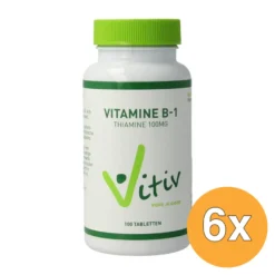6x Vitiv Vitamine B1 100mcg (100 tabletten)