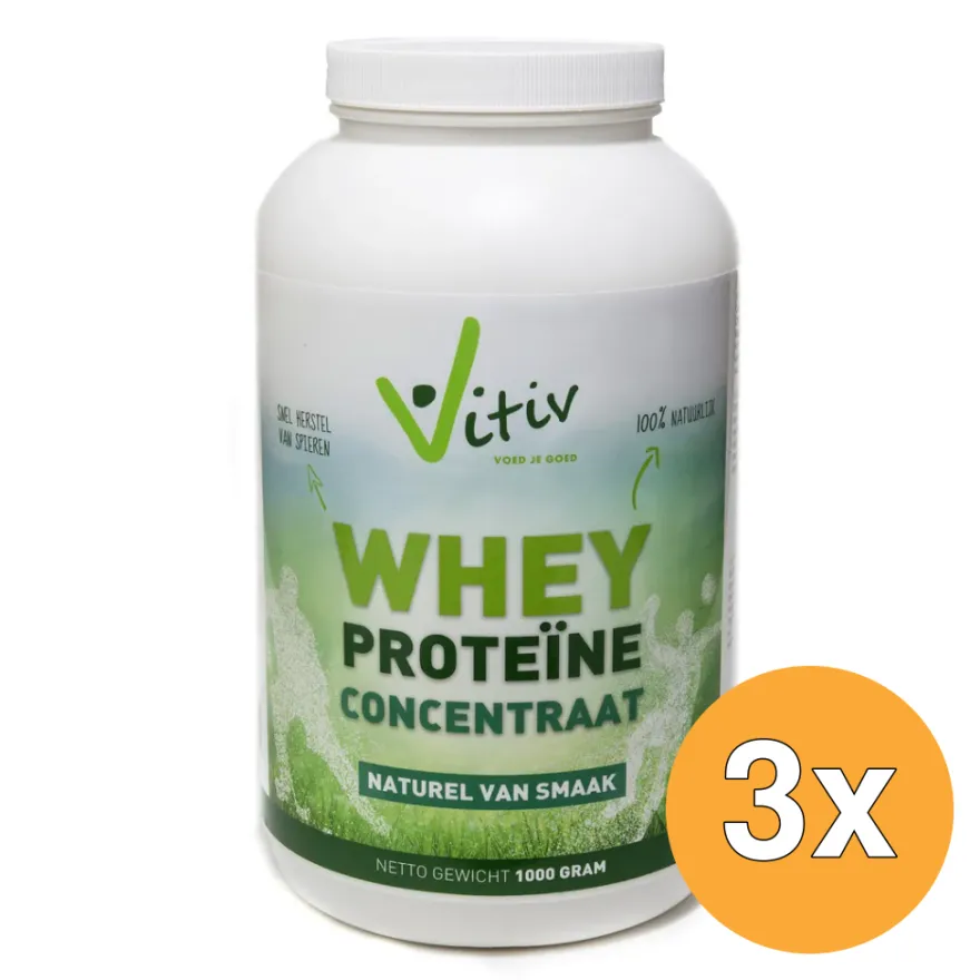 3x Vitiv Whey Proteine Concentrate 80% (1000 gr)