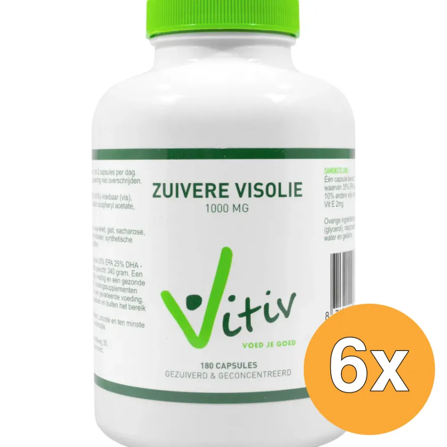 6x Vitiv Zuivere Visolie 1000Mg (180 capsules)