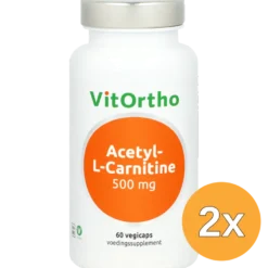 2x Vitortho Acetyl-L-Carnitine 500 mg (60 vega capsules)