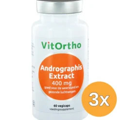3x VitOrtho Andrographis extract 400 mg (60 vega capsules)