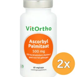 2x VitOrtho Ascorbyl Palmitaat 500 mg (60 vega capsules)