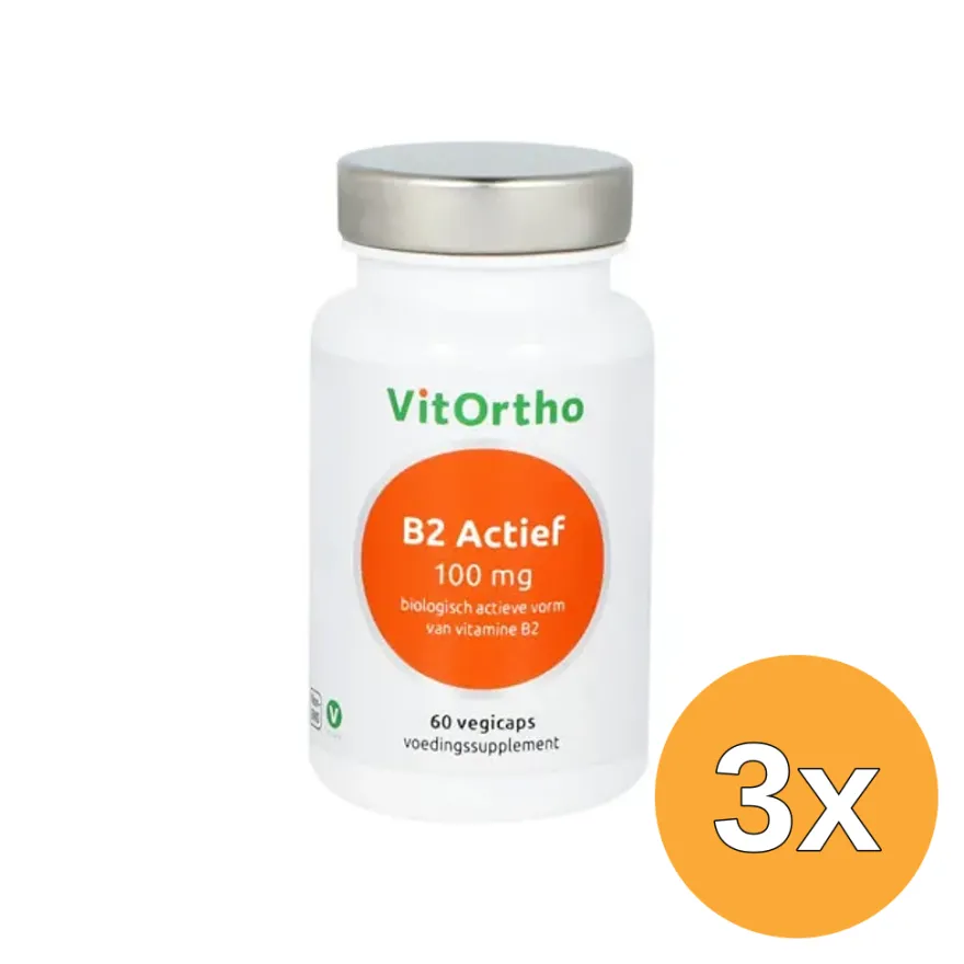 3x VitOrtho B2 Actief 100 mg (60 vega capsules)