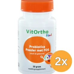 2x Vitortho Biotica Poeder Met Fos Kind Vh Probiotica (50 gr)