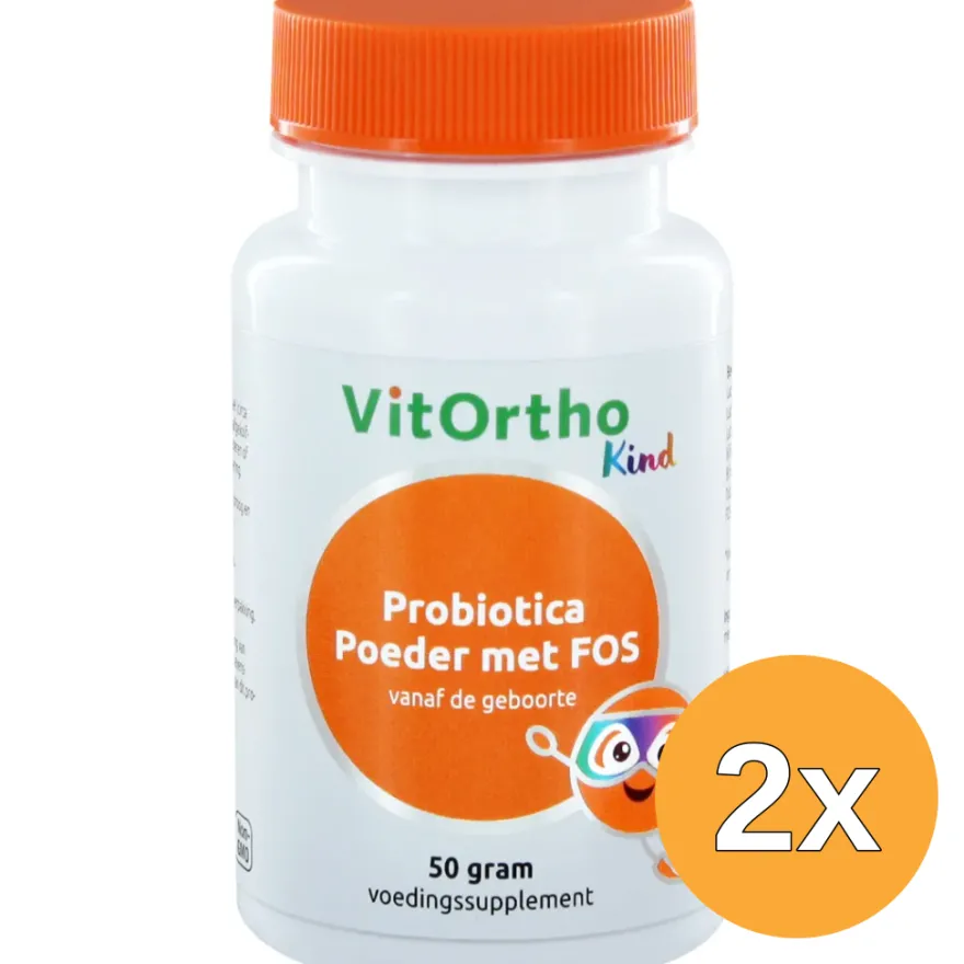 2x Vitortho Biotica Poeder Met Fos Kind Vh Probiotica (50 gr)