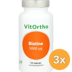3x Vitortho Biotine 5000Mcg (120 vega capsules)