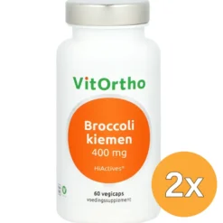 2x VitOrtho Broccolikiemen 400 mg HiActives (60 vega capsules)