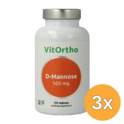 3x VitOrtho D Mannose 500mg (120 capsules)