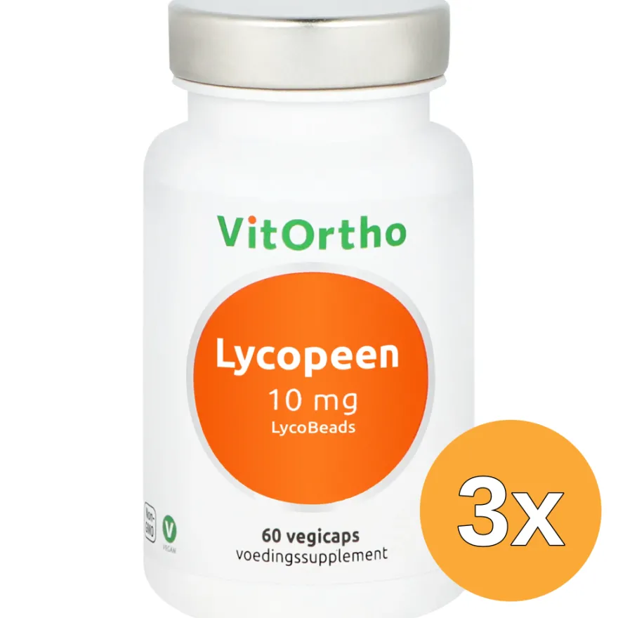 3x VitOrtho Lycopeen 10 mg (60 vega capsules)
