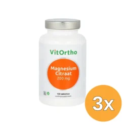 3x VitOrtho Magnesium citraat 200 mg (100 tabletten)