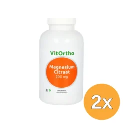 2x VitOrtho Magnesium citraat 200 mg (250 tabletten)