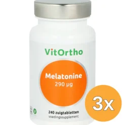 3x Vitortho Melatonine 290 Mcg (240 zuigtabletten)