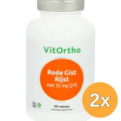 2x VitOrtho Rode gist rijst 35mg Q10 (180 vega capsules)