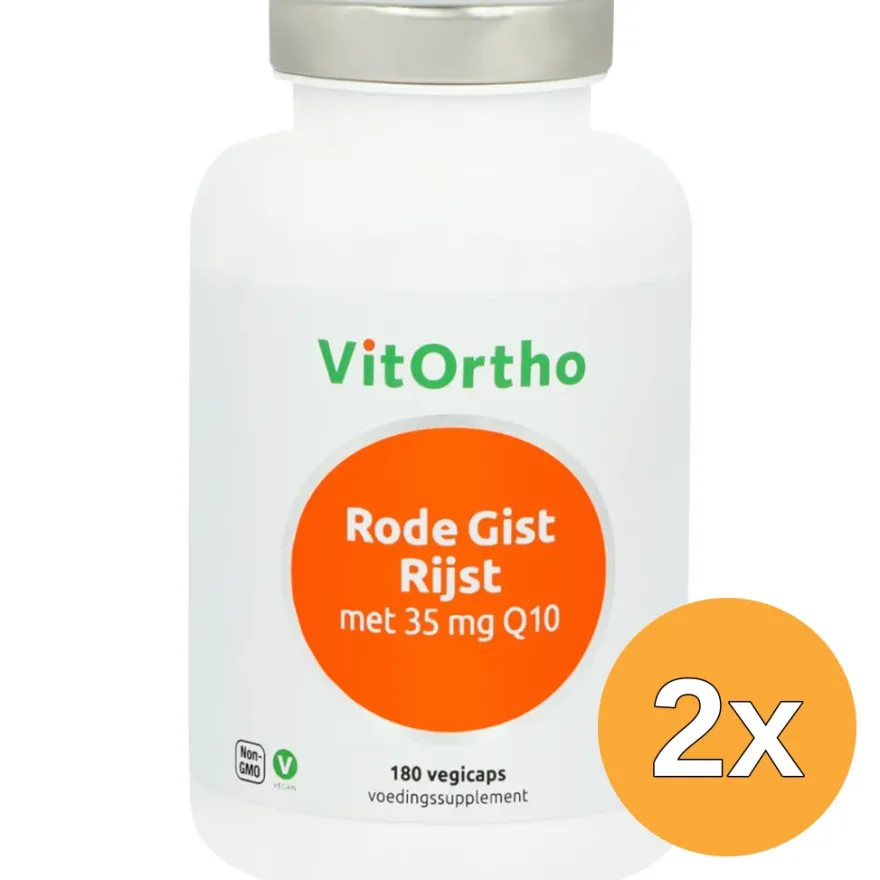 2x VitOrtho Rode gist rijst 35mg Q10 (180 vega capsules)