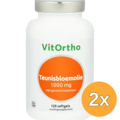 2x VitOrtho Teunisbloemolie 1000 mg (120 softgels)