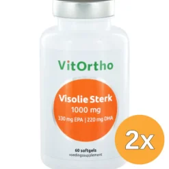 2x Vitortho Visolie Sterk 1000 mg – 330 mg EPA 220 mg DHA (60 softgels)