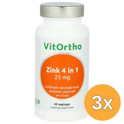 3x VitOrtho Zink 4-in-1 (60 vega capsules)