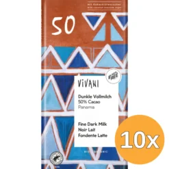 10x Vivani Chocolade Melk Donker 50% Panama Bio (80 gr)