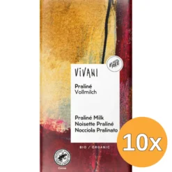 10x Vivani Chocolade Melk Praline Nougat Bio (100 gr)