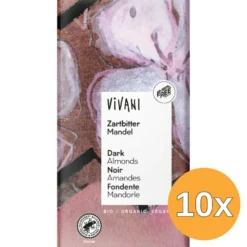10x Vivani Chocolade Puur met Amandelen Bio (100 gr)