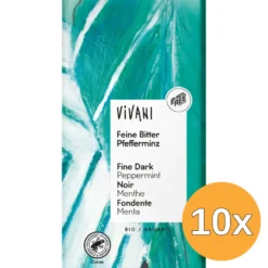 10x Vivani Chocolade Puur Met Pepermunt Bio (100 gr)
