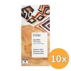 10x Vivani Chocolate Bar Superior Dark 70% Cacao (80 gr)