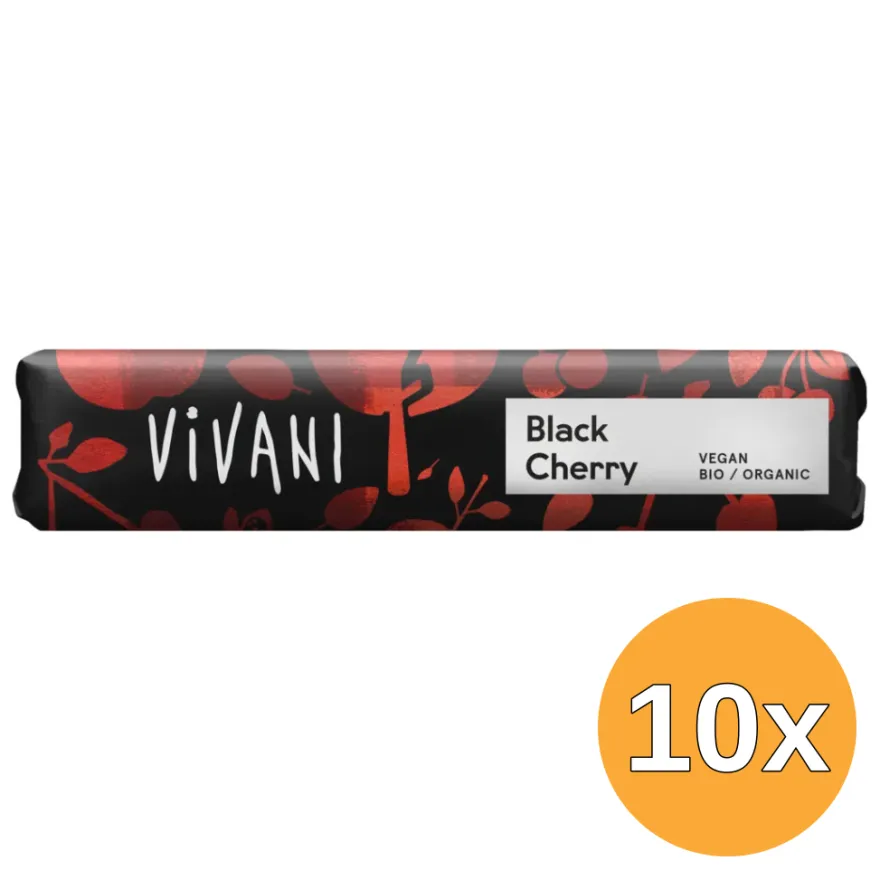 10x Vivani Chocolate To Go Black Cherry Vegan Bio (35 gr)