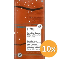 10x Vivani Dark caramel Mallorca fleur de sel 62% cacao bio (80 gr)