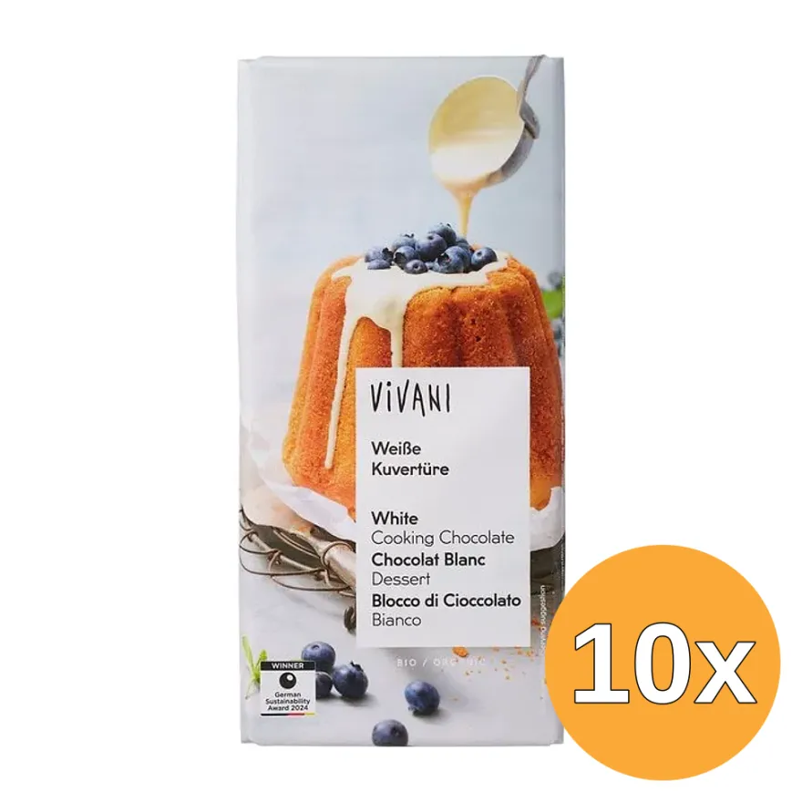 10x Vivani Kookchocolade Wit (150 gr)