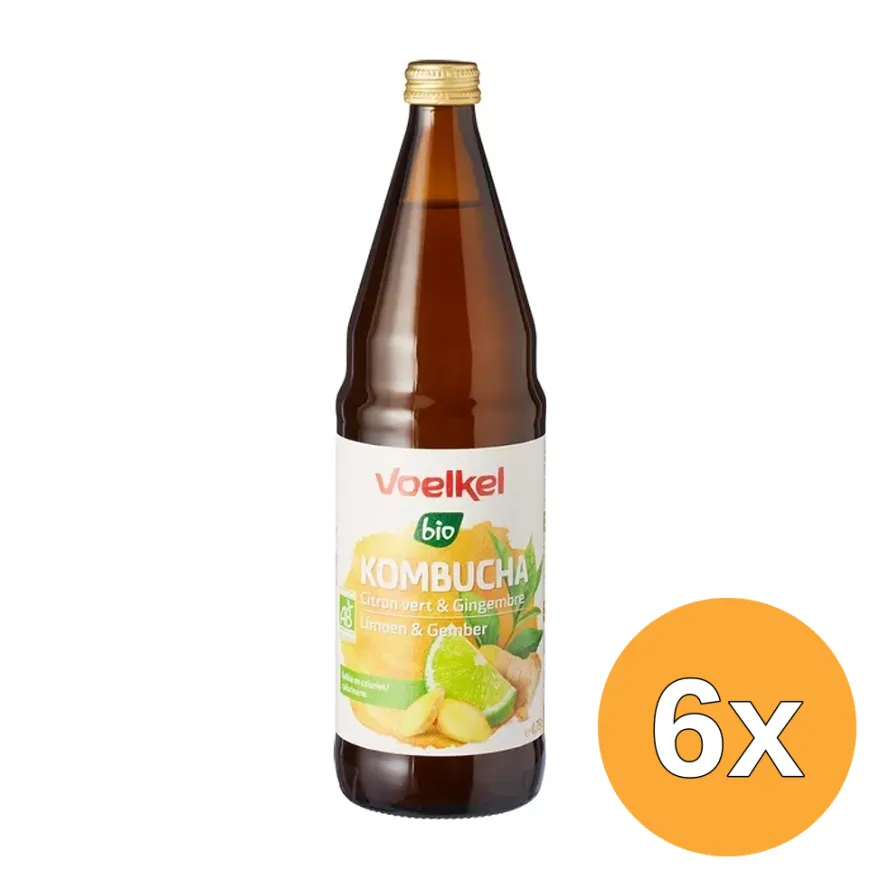6x Voelkel Kombucha Lime Ginger (750 ml)