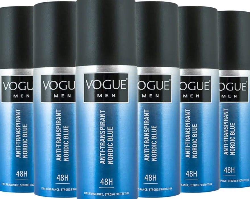 6x Vogue Men Nordic Blue Anti-Transpirant (150 ml)