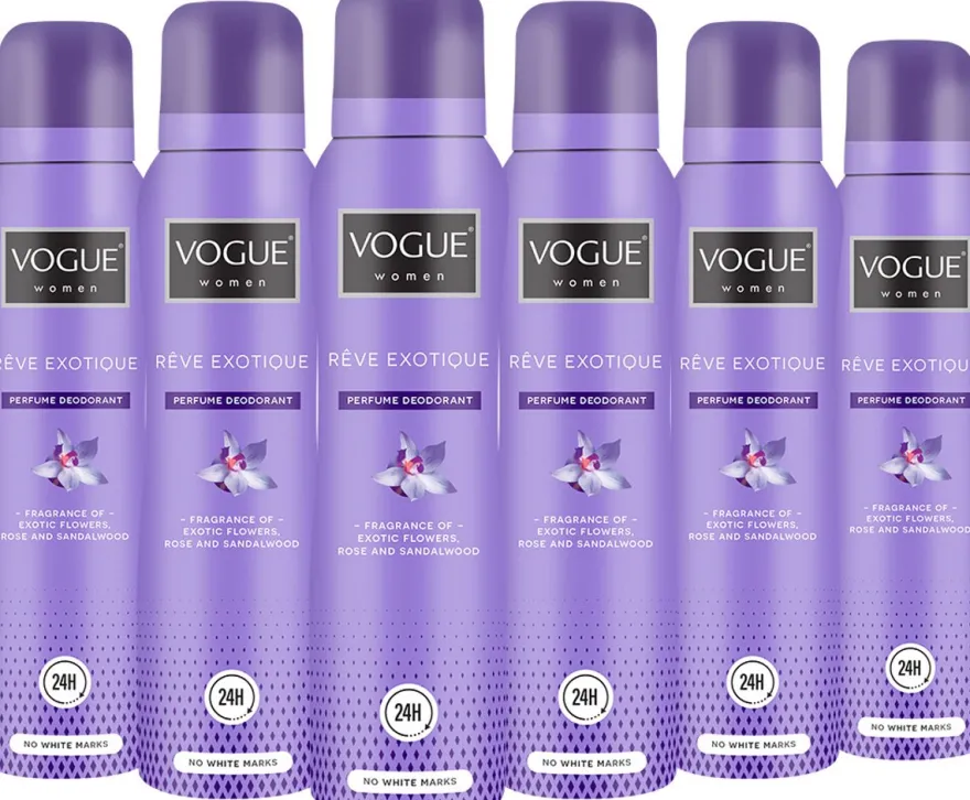 6x Vogue Women Parfum deodorant reve exolique (150 ml)