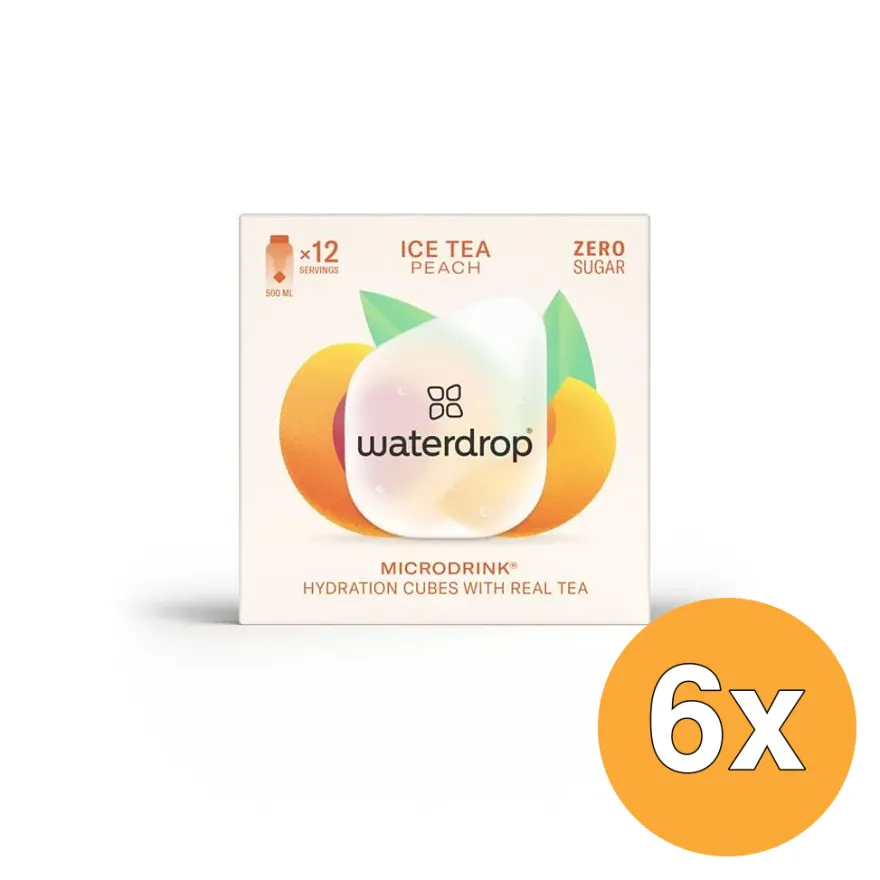 6x Waterdrop Microdrink Ice Tea Bruistablet Peach (12 stuks)