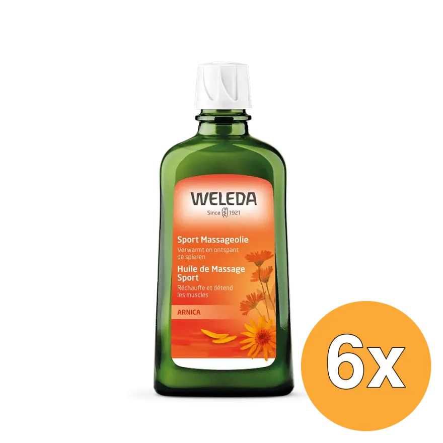 6x Weleda Arnica Sport Massageolie (200 ml)