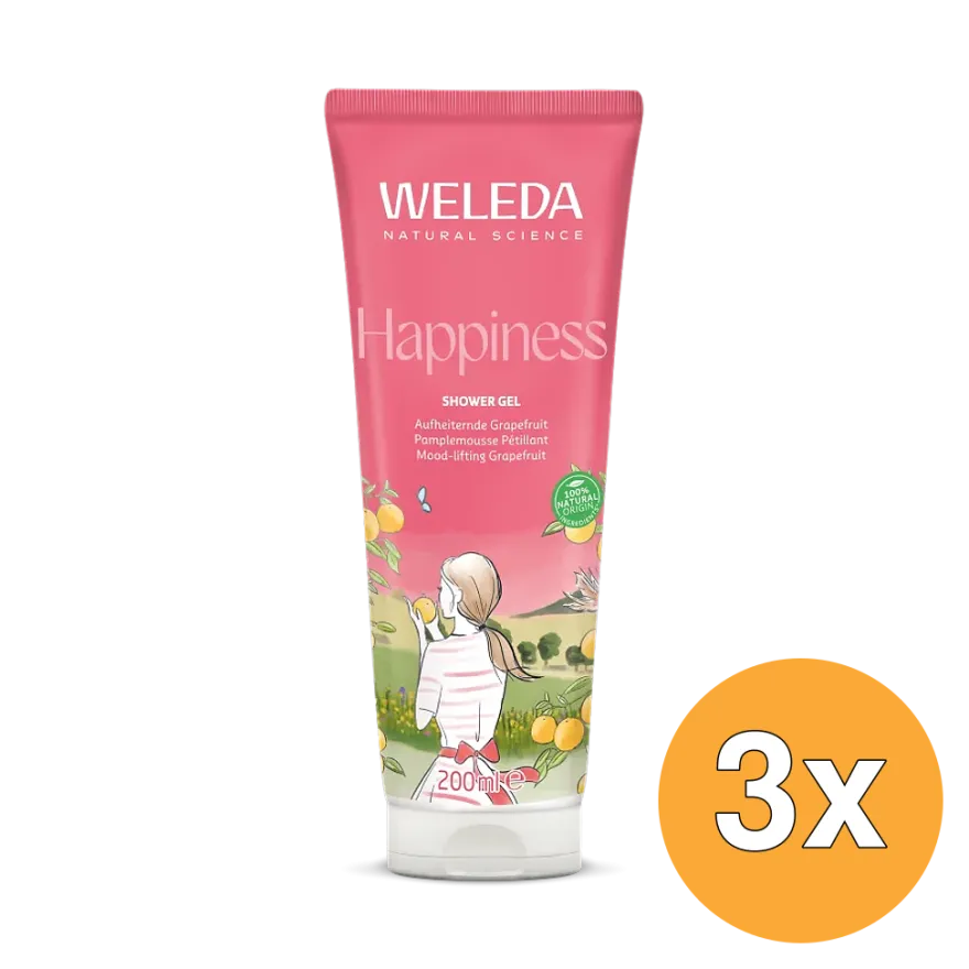3x Weleda Aroma Shower Happiness Douchegel (200 ml)