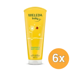 6x WELEDA Calendula baby shampoo & douchecreme (200 ml)