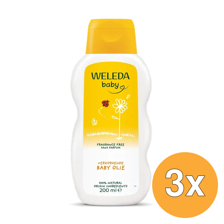 3x WELEDA Calendula baby verzorgende olie (200 ml)