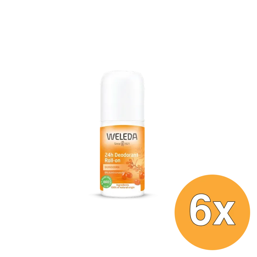 6x WELEDA Duindoorn 24h roll on deodorant (50 ml)