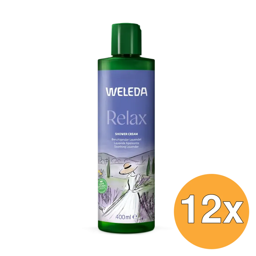 12x Weleda Relax Douchecreme Lavendel (400 ml)